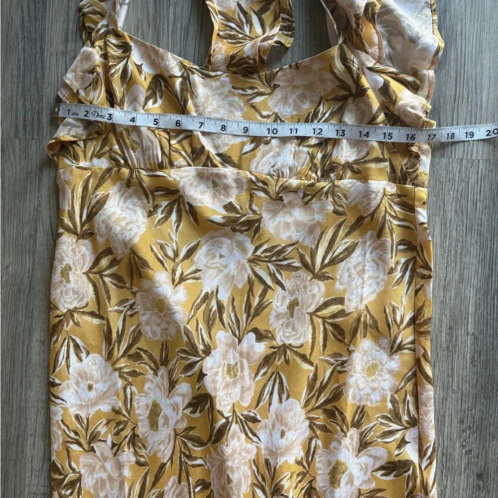 Madewell Angelina Slip Maxi Dress Yellow Floral Print Size 10 NWT - Picture 9 of 12